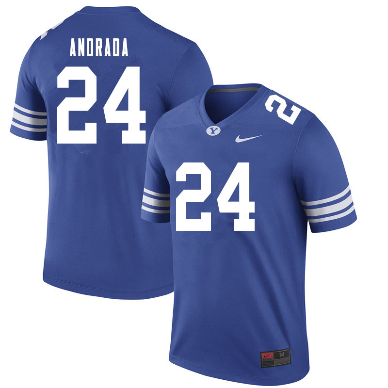Men #24 Luc Andrada BYU Cougars College Football Jerseys Sale-Royal
